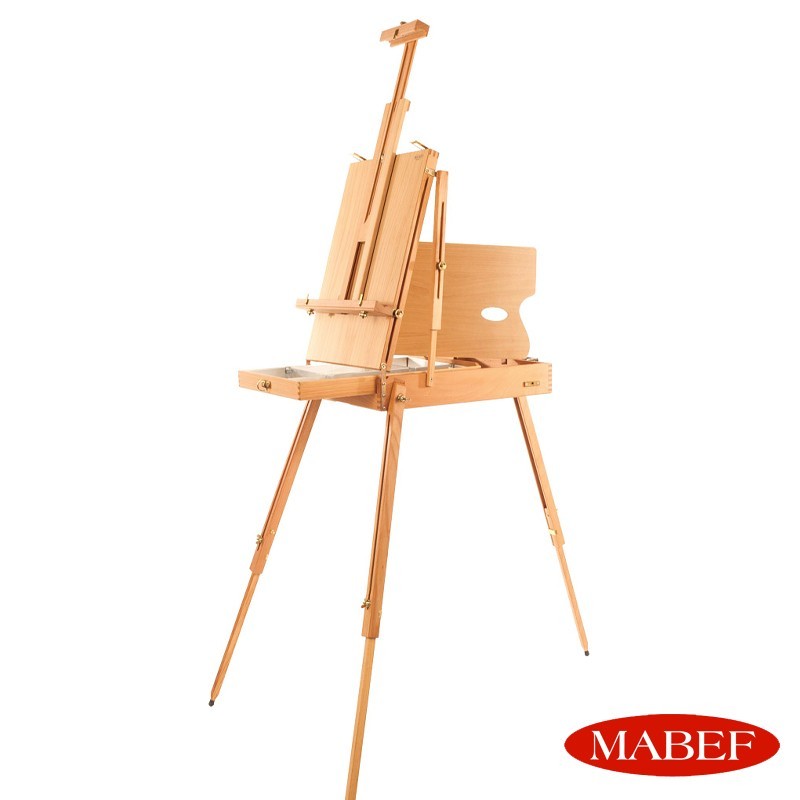 Cassetta Cavalletto da terra Mabef M/22 in legno con divisori mobili in metallo tele fino a 87 cm Cassetta Cavalletto da terra Mabef M/22 in legno con divisori mobili in metallo tele fino a 87 cm