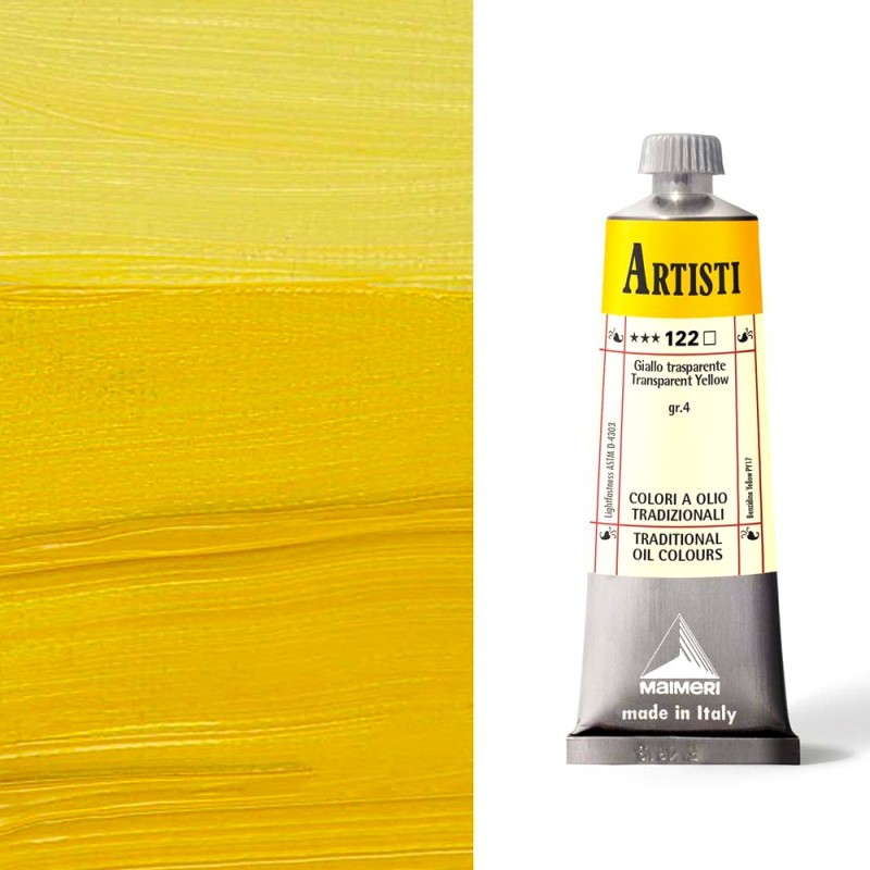 Colori ad Olio Maimeri serie Artisti Giallo Trasparente (122) tubo da 60 ml Colori ad Olio Maimeri serie Artisti Giallo Trasparente (122) tubo da 60 ml