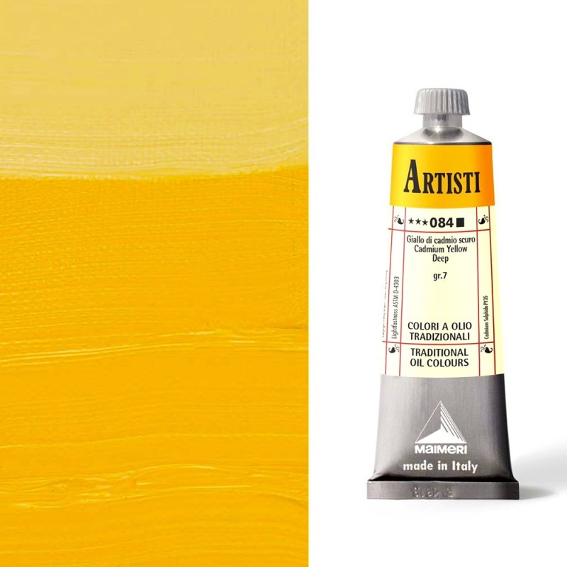 Colori ad Olio Maimeri serie Artisti Giallo di Cadmio Scuro (084) tubo da 60 ml Colori ad Olio Maimeri serie Artisti Giallo di Cadmio Scuro (084) tubo da 60 ml