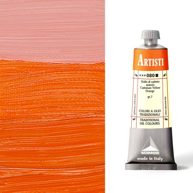 Colori ad Olio Maimeri serie Artisti Giallo di Cadmio Arancio (080) tubo da 60 ml