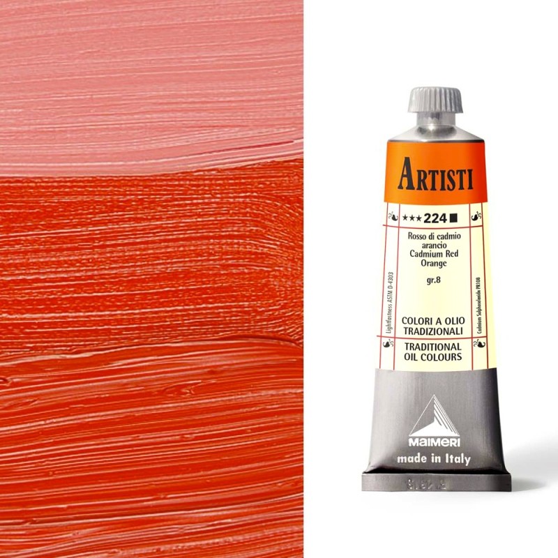 Colori ad Olio Maimeri serie Artisti Rosso di Cadmio Arancio (224) tubo da 60 ml