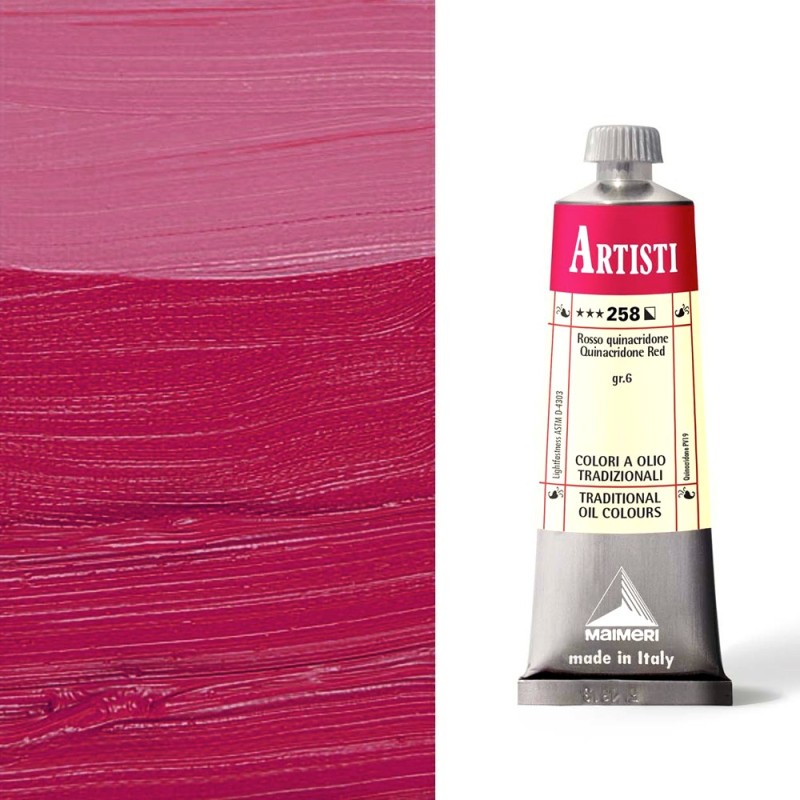 Colori ad Olio Maimeri serie Artisti Rosso Quinacridone (258) tubo da 60 ml Colori ad Olio Maimeri serie Artisti Rosso Quinacridone (258) tubo da 60 ml