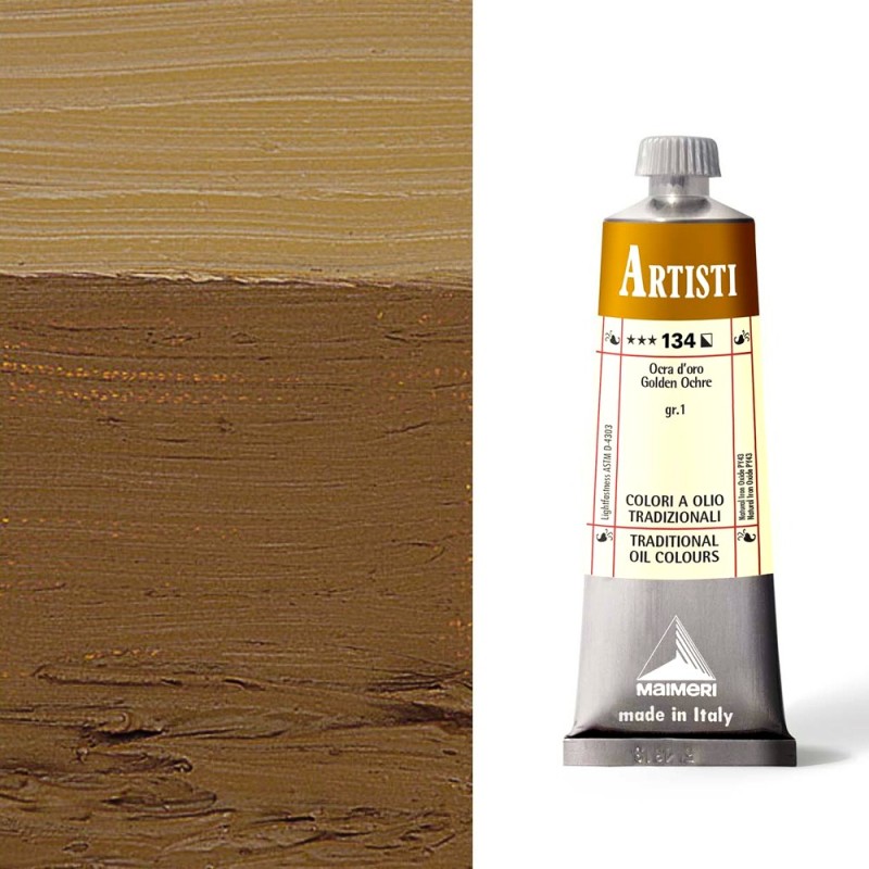 Colori ad Olio Maimeri serie Artisti Ocra d'Oro (134) tubo da 60 ml