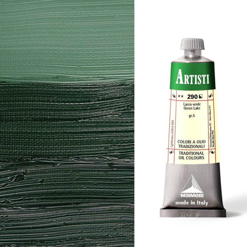 Colori ad Olio Maimeri serie Artisti Lacca Verde (290) tubo da 60 ml Colori ad Olio Maimeri serie Artisti Lacca Verde (290) tubo da 60 ml