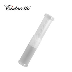 Tubo portapennelli telescopico in plastica trasparente. Diametro  5,5 cm