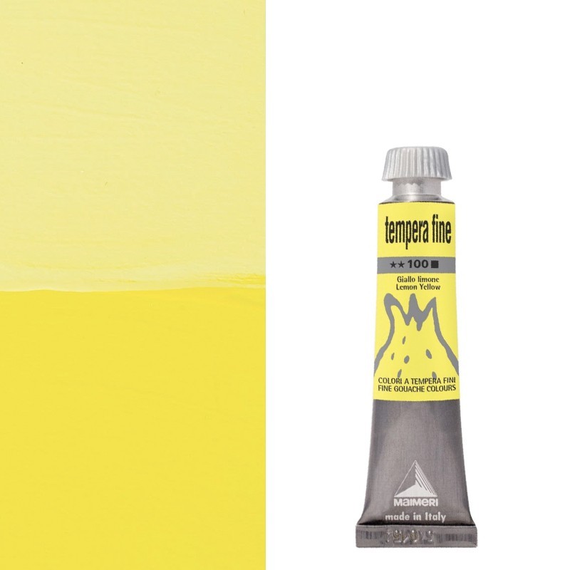 Colori a Tempera Fine Maimeri Giallo Limone (100) tubo da 20 ml
