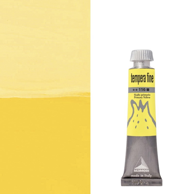 Colori a Tempera Fine Maimeri Giallo Primario (116) tubo da 20 ml