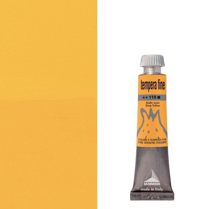 Colori a Tempera Fine Maimeri Giallo Scuro (118) tubo da 20 ml