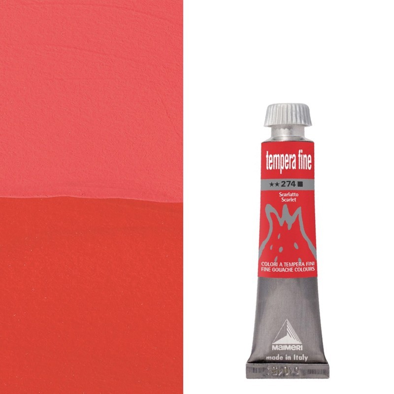 Colori a Tempera Fine Maimeri Scarlatto (274) tubo da 20 ml