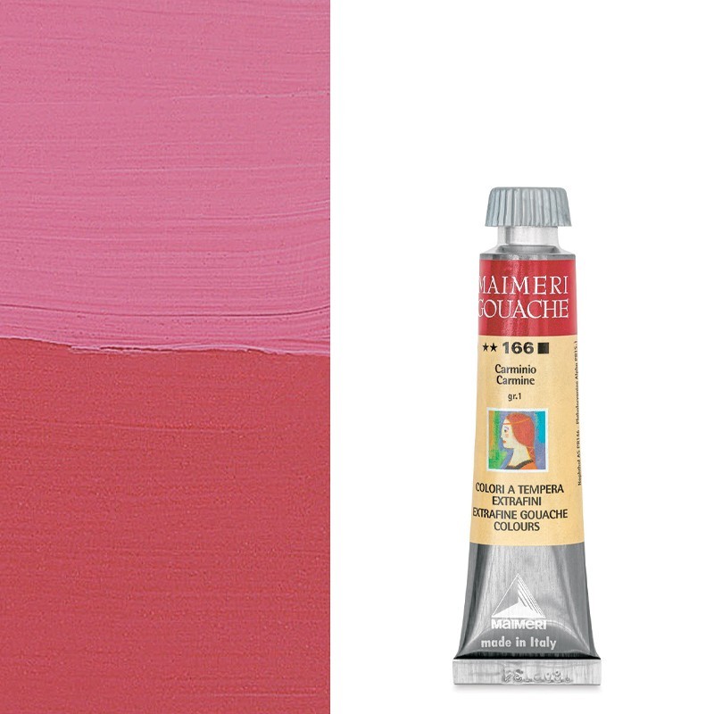 Colori a Tempera extrafine Maimeri Gouache Carminio (166) tubo da 20 ml