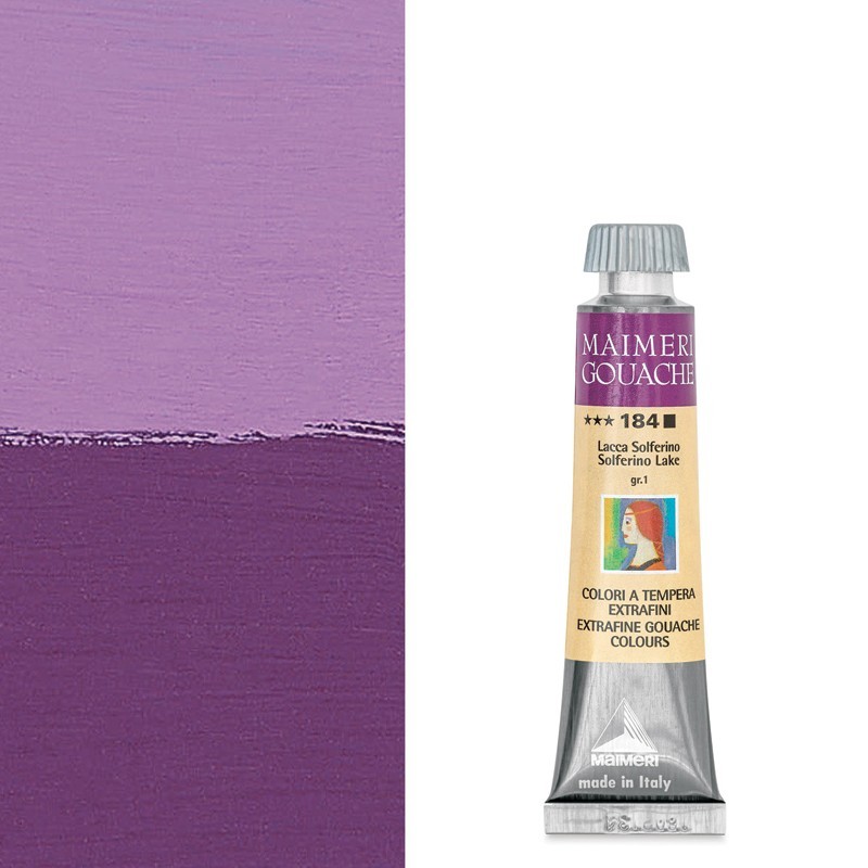 Colori a Tempera extrafine Maimeri Gouache Lacca Solferino (184) tubo da 20 ml