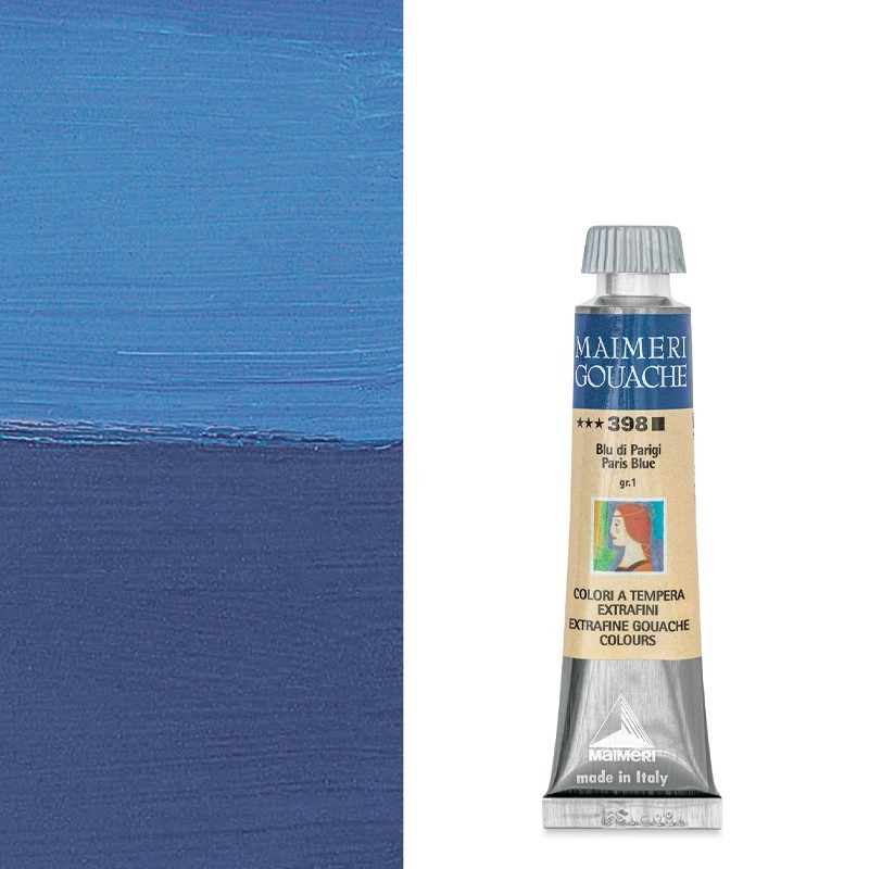 Colori a Tempera extrafine Maimeri Gouache Blu di Parigi (398) tubo da 20 ml Colori a Tempera extrafine Maimeri Gouache Blu di Parigi (398) tubo da 20 ml