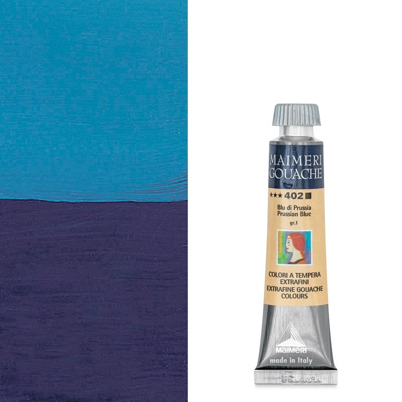 Colori a Tempera extrafine Maimeri Gouache Blu di Prussia (402) tubo da 20 ml Colori a Tempera extrafine Maimeri Gouache Blu di Prussia (402) tubo da 20 ml
