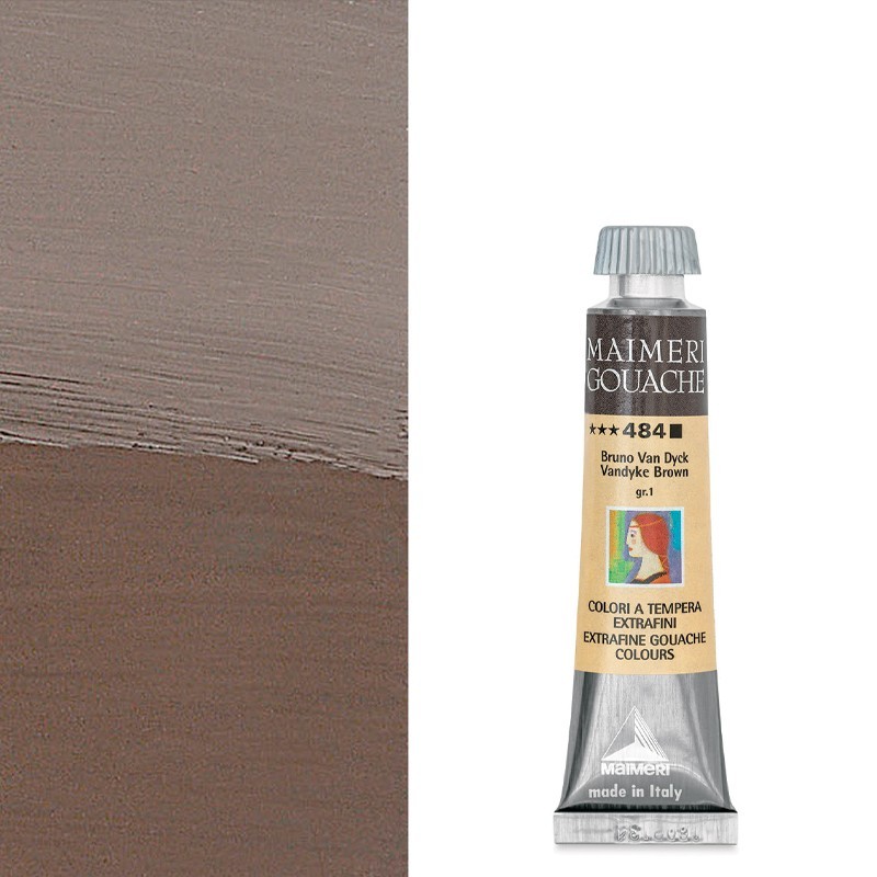 Colori a Tempera extrafine Maimeri Gouache Bruno Van Dyck (484) tubo da 20 ml Colori a Tempera extrafine Maimeri Gouache Bruno Van Dyck (484) tubo da 20 ml