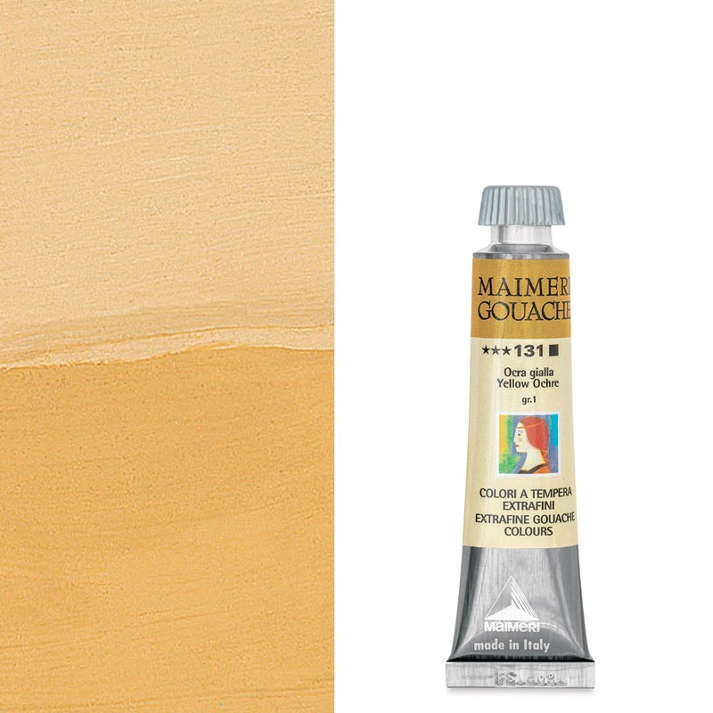 Colori a Tempera extrafine Maimeri Gouache Ocra Gialla (131) tubo da 20 ml