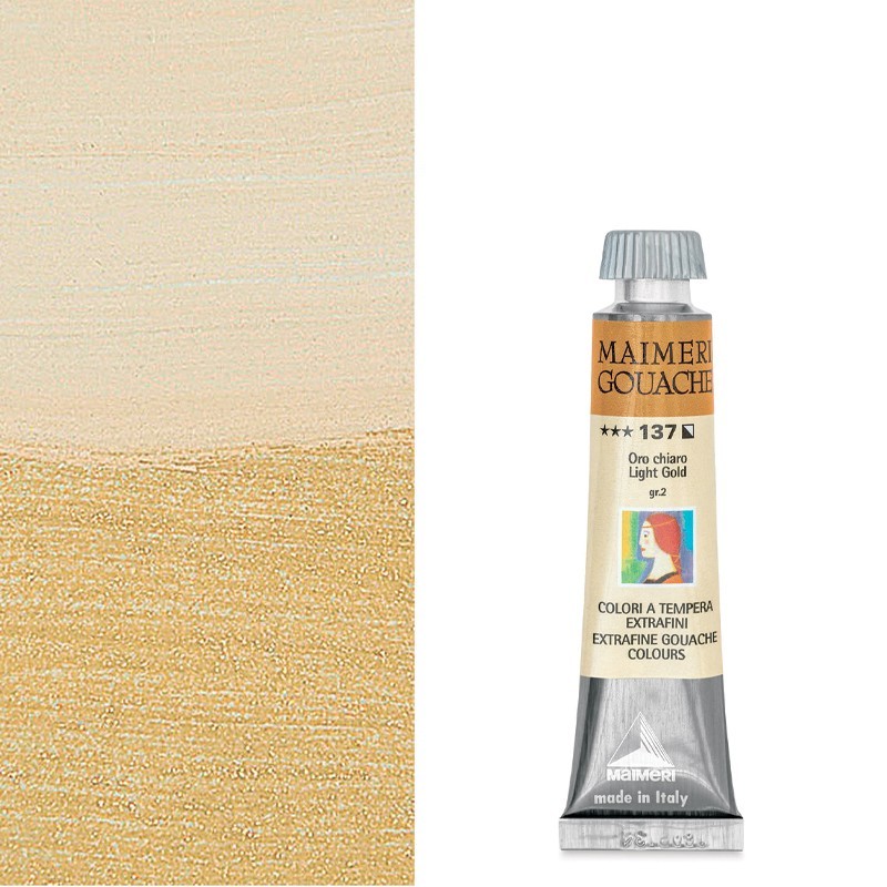 Colori a Tempera extrafine Maimeri Gouache Oro Chiaro (137) tubo da 20 ml Colori a Tempera extrafine Maimeri Gouache Oro Chiaro (137) tubo da 20 ml