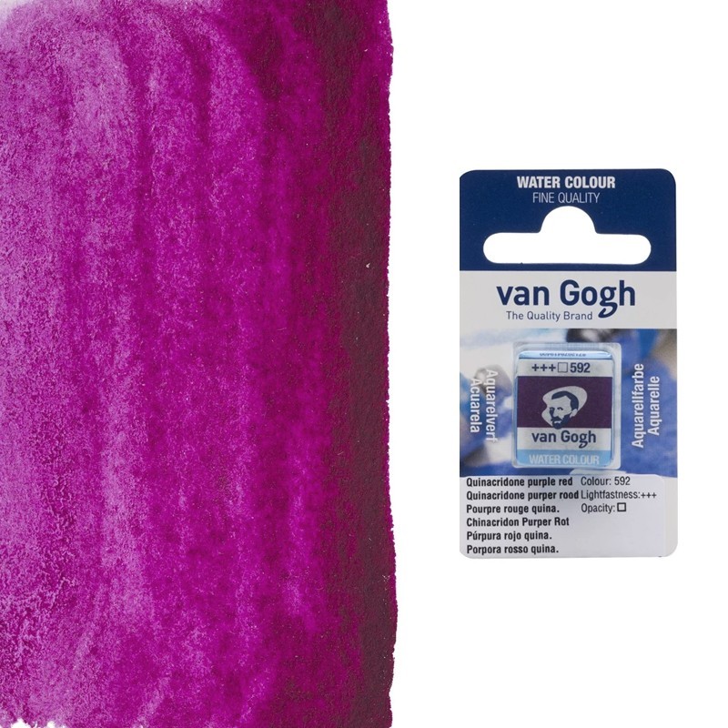 Acquerelli Van Gogh Talens 1/2 godet - Porpora quinacridone rossastro (592) Acquerelli Van Gogh Talens 1/2 godet - Porpora quinacridone rossastro (592)