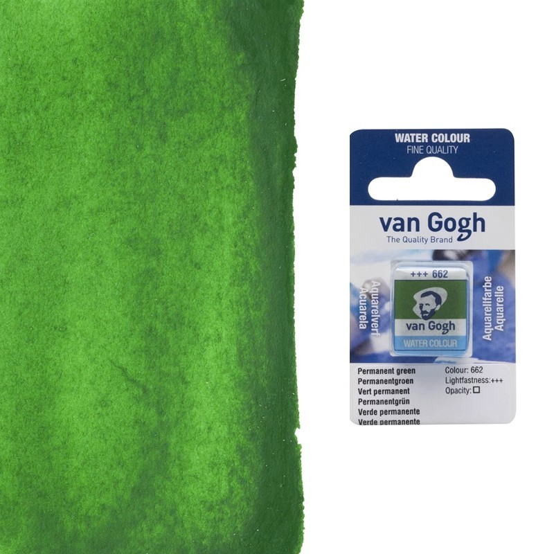 Acquerelli Van Gogh Talens 1/2 godet - Verde permanente (662) Acquerelli Van Gogh Talens 1/2 godet - Verde permanente (662)