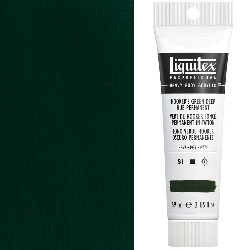 Colori Acrilici Liquitex "Heavy Body" Verde di Hooker Scuro imit. (225) tubo da 59 ml