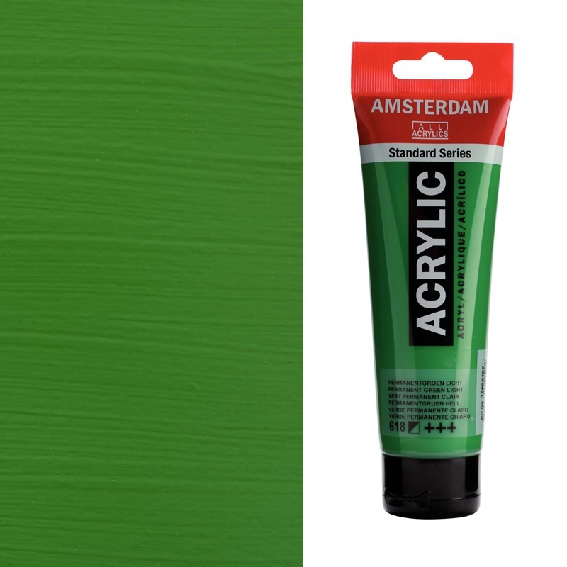 Colori Acrilici Talens "Amsterdam" Verde Permanente chiaro (618) Colori Acrilici Talens "Amsterdam" Verde Permanente chiaro (618)