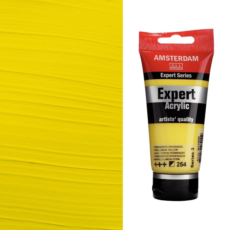 Colori Acrilici Amsterdam Expert Talens - Giallo permanente limone (254) tubo da 75 ml