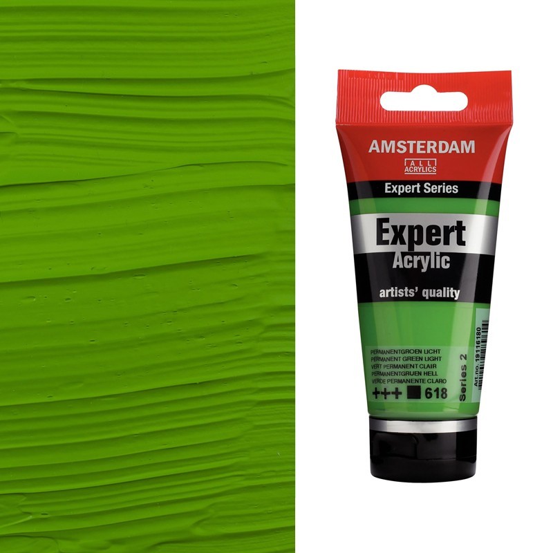 Colori Acrilici Talens Amsterdam Expert - Verde permanente chiaro (618) tubo da 75 ml