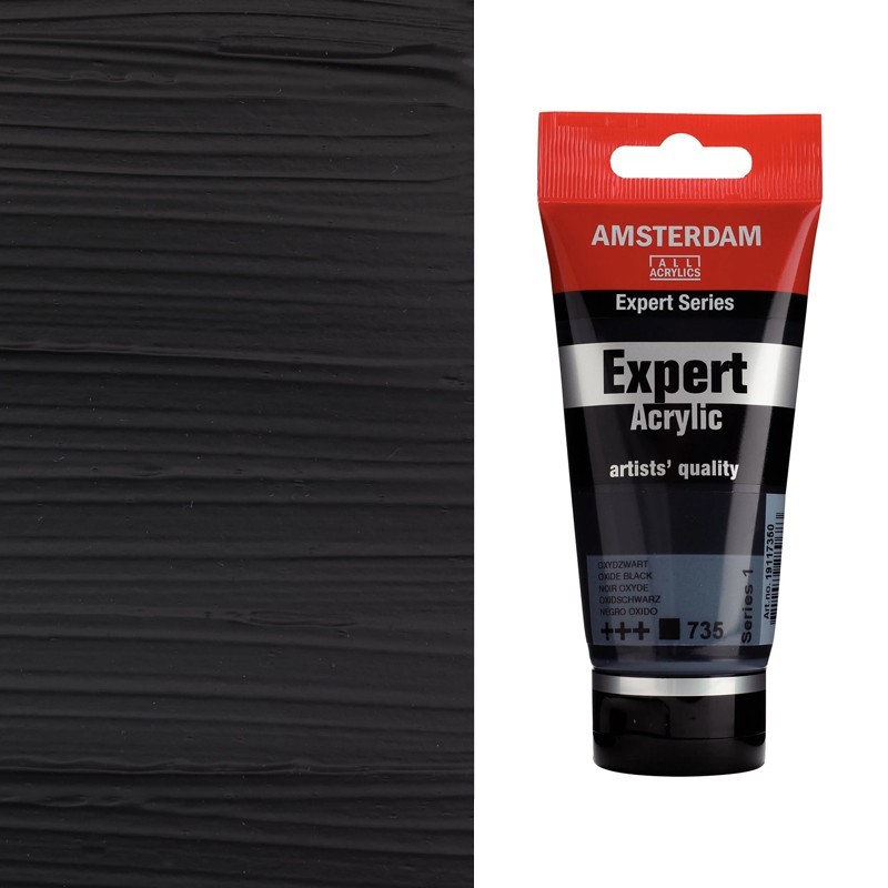 Colori Acrilici Amsterdam Expert Talens - Nero ossido (735) tubo da 75 ml Colori Acrilici Amsterdam Expert Talens - Nero ossido (735) tubo da 75 ml