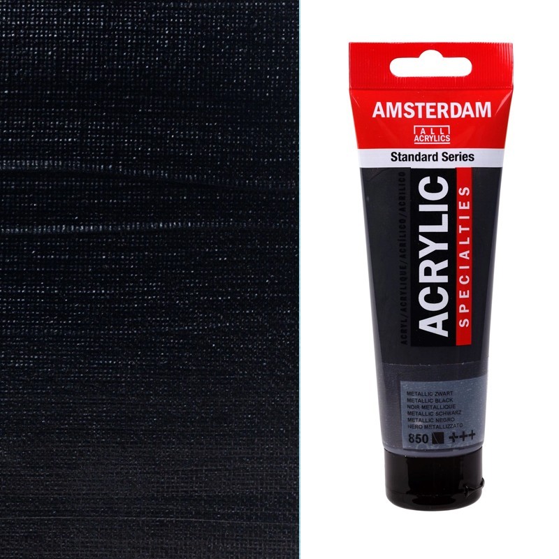 Colori Acrilici Talens "Amsterdam" Nero Metallizzato (850) tubo da 120 ml