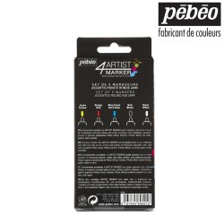 Pébéo 4ARTIST MARKER - Set da 5 pennarelli ad olio con punta da 4 mm
