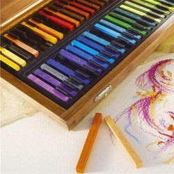 Conté à Paris - Cassetta Bamboo Box con 48 pastelli carré in colori assortiti