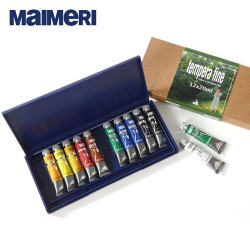 Maimeri - Confezione con 12 tubi da 20 ml di Colori Tempera Fine