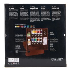 Talens - Cassetta in legno Inspiration Van Gogh Colori a Olio 14 tubi 40 ml, medium e accessori