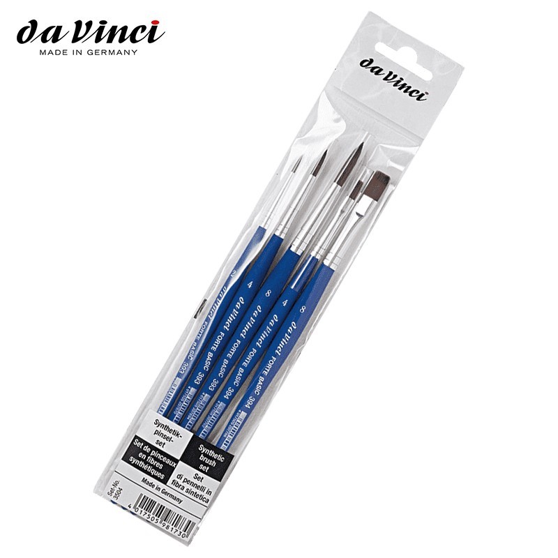 Da Vinci - Set 3504 con 5 pennelli in pelo sintetico serie Forte Basic Da Vinci - Set 3504 con 5 pennelli in pelo sintetico serie Forte Basic
