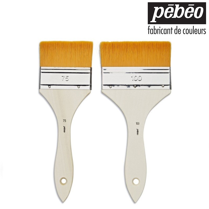 Pébéo - Set con 2 Pennellesse in pelo sintetico Doré