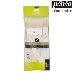 Pébéo - Set con 2 Pennellesse in setola Beau-blanc