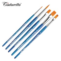 Bellearti.it - Set Ambra medio con 5 pennelli Tintoretto in pelo sintetico