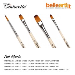 Bellearti.it - Set Marte con 4 pennelli Tintoretto in pelo sintetico