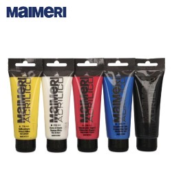 Maimeri Acrilico Primary Set - Confezione con 5 tubi da 200 ml di colori acrilici