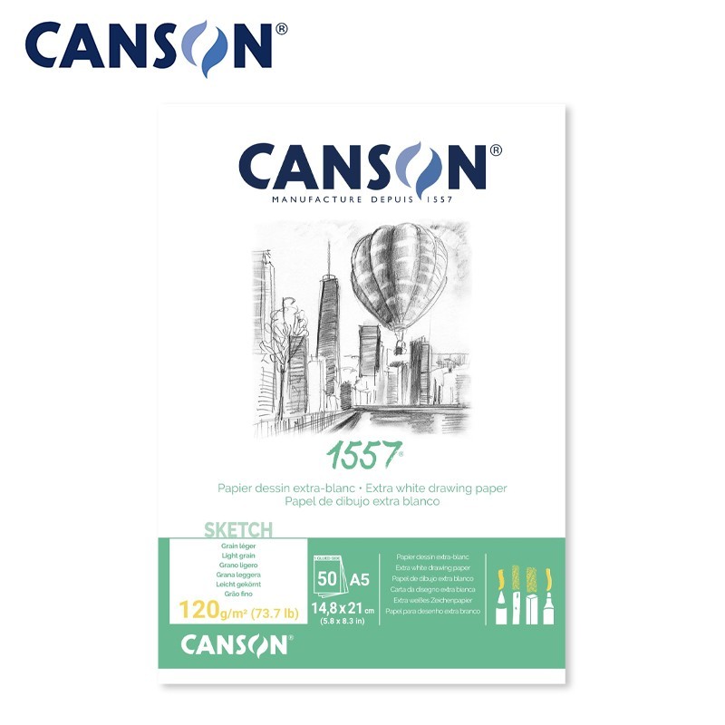 Canson 1557 - Blocchi da schizzo e disegno - 30 fogli da 180 gr. a grana leggera Canson 1557 - Blocchi da schizzo e disegno - 30 fogli da 180 gr. a grana leggera