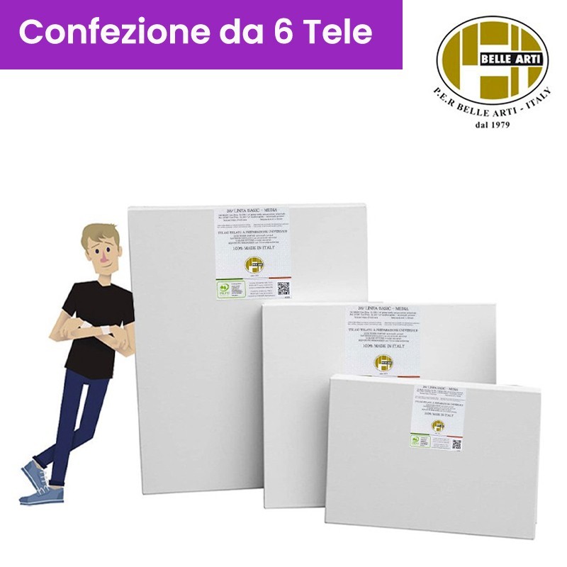 GRANDI FORMATI - 6 Tele profilo da 2 cm - Grana media misto cotone LINEA 38 P.E.R GRANDI FORMATI - 6 Tele profilo da 2 cm - Grana media misto cotone LINEA 38 P.E.R