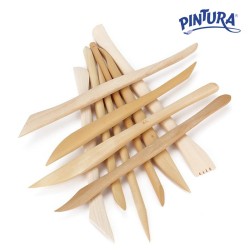Pintura - Set da 15 Stecche in legno di bosso per Scultura e modellato - lunghezza 20 cm