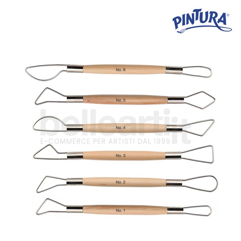Pintura - Set da 6 Mirette per Scultura e modellato - lunghezza 20 cm Pintura - Set da 6 Mirette per Scultura e modellato - lunghezza 20 cm