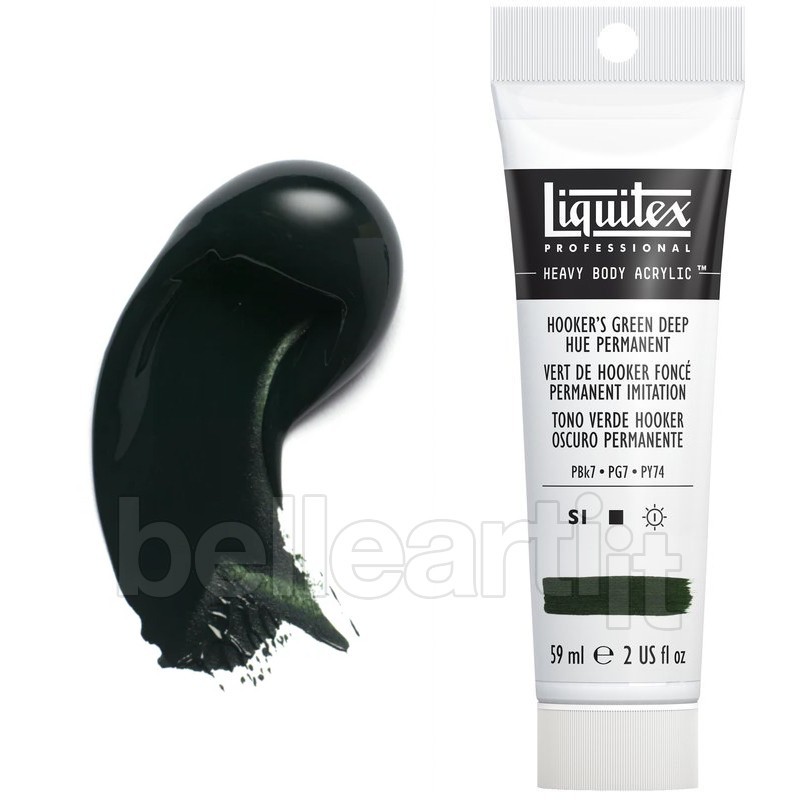 Colori Acrilici Liquitex "Heavy Body" Verde di Hooker Scuro imit. (225) tubo da 59 ml
