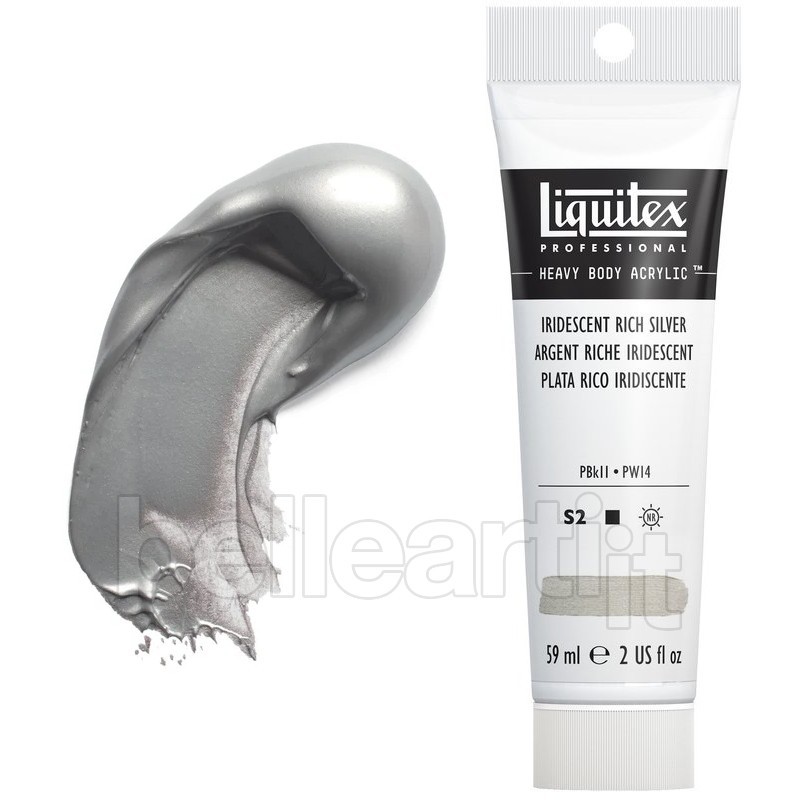 Colori Acrilici Liquitex "Heavy Body" Argento Ricco Iridescente (239) tubo da 59 ml