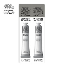 W&N Winton Twin Pack - 2 tubi da 200 ml di colori ad Olio Winton Bianco di Titanio (644)
