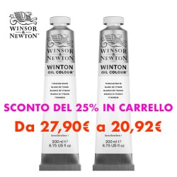 W&N Winton Twin Pack - 2 tubi da 200 ml di colori ad Olio Winton Bianco di Titanio (644)