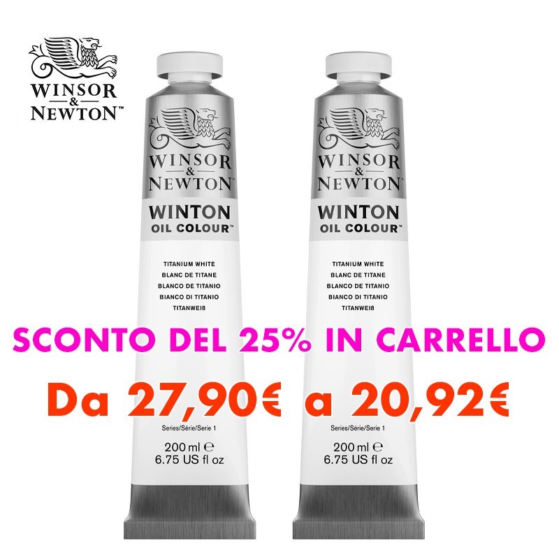 W&N Winton Twin Pack - 2 tubi da 200 ml di colori ad Olio Winton Bianco di Titanio (644)