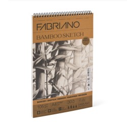 FABRIANO BAMBOO SKETCH - BLOCCHI DI CARTA PER SCHIZZO E DISEGNO RILEGATI A SPIRALE 30 FF. DA 105 GR.