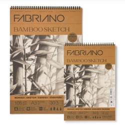 FABRIANO BAMBOO SKETCH - BLOCCHI DI CARTA PER SCHIZZO E DISEGNO RILEGATI A SPIRALE 30 FF. DA 105 GR.