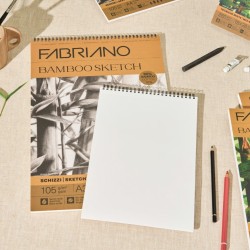 FABRIANO BAMBOO SKETCH - BLOCCHI DI CARTA PER SCHIZZO E DISEGNO RILEGATI A SPIRALE 30 FF. DA 105 GR.